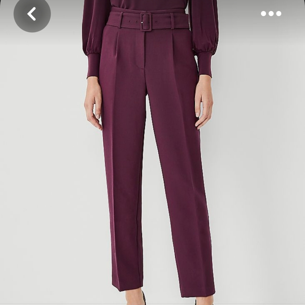 Burgundy High-rise Pants